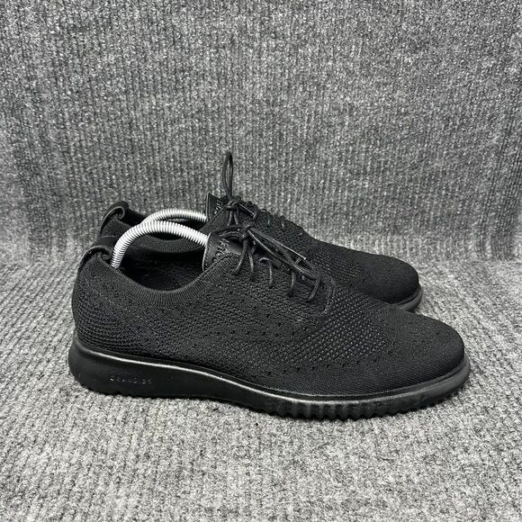 Cole Haan 2.Zerogrand StitchLite Laser Wingtip Oxford Black Mens 10.5 M C28527 - Picture 1 of 8